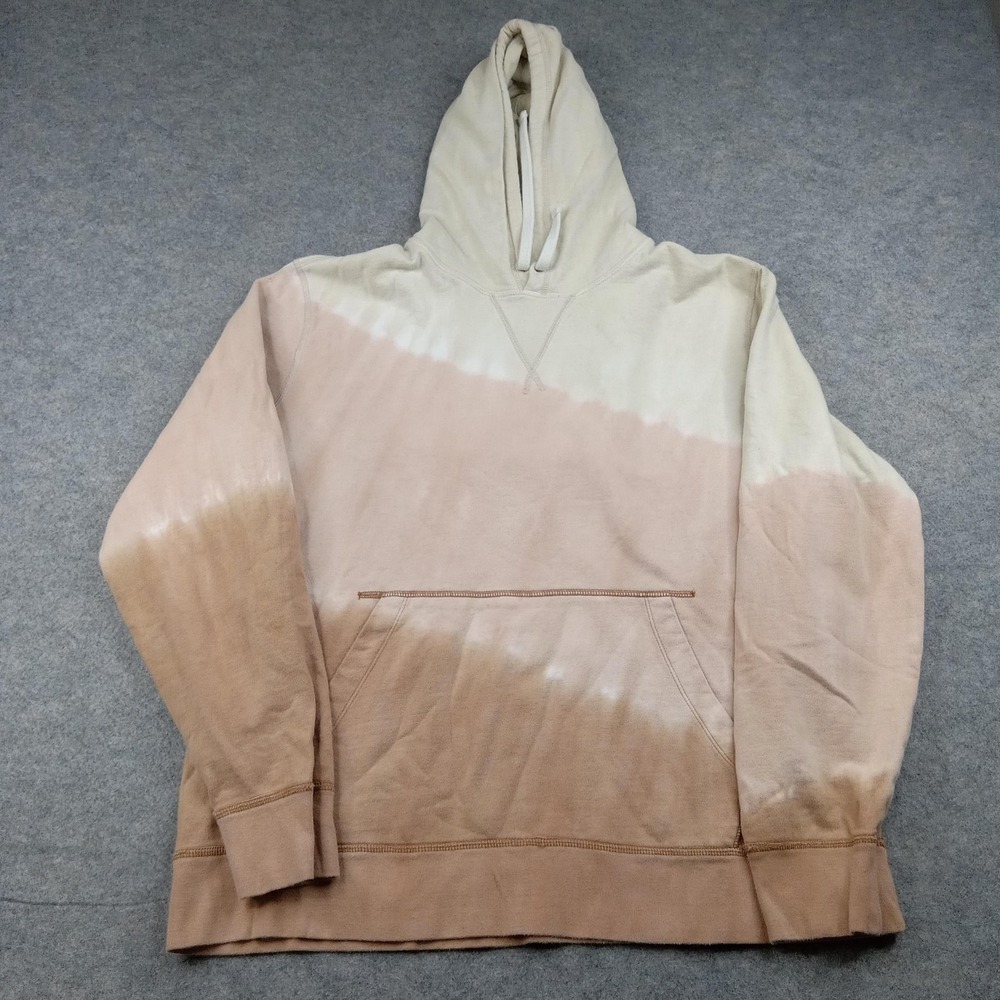Lucky Brand Hoodie Mens XL Beige Tie Dye Cotton‎ Pullover Sweatshirt 7M72126